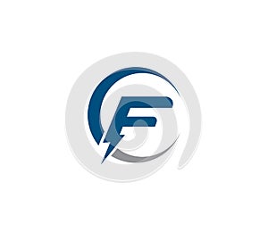 F Electric Energy Power Logo Design Company Concept