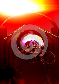 F15 fighter flying high