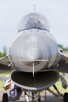 F16 fighter jet front view