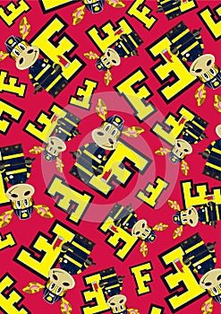 F is for Fireman Giraffe Pattern