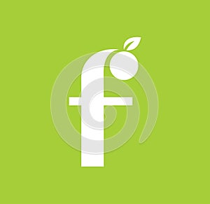 F fruit cool vector logo
