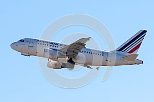 Airbus A318-111 - 3009, operated by Air France taking off