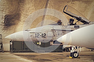 F18 in hangar photo