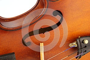 F Hole on an old violin