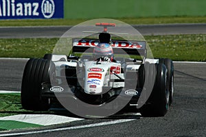 22 April 2005, San Marino Grand Prix of Formula One. Jenson Button drive Honda F1 during Qualyfing session on Imola Circuit