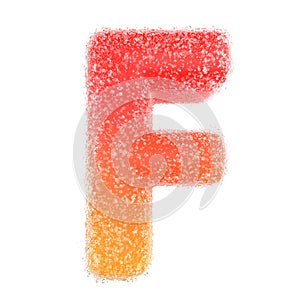 F - Letter of the alphabet made of candy