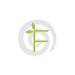 F letter vector logo. Bio food emblem