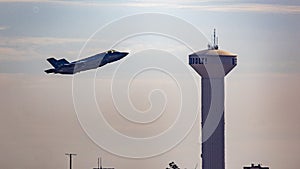 F-35A Lightning II flying out of Luke Airforce Base buzzing the tower photo