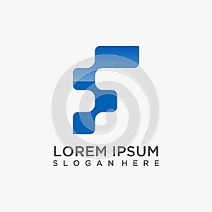 Letter F pixel logo design