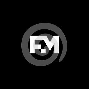 F.M Letter Logo Template Vector