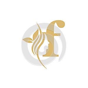 f Small Letter Vector Logo Design. Fashion Makeup Lifestyle Spa Feminism Lady Cosmetics Beauty Medical