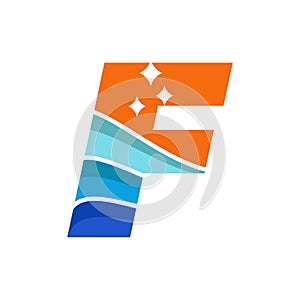 F star logo combined with waves