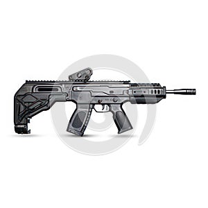 F2000 tactical assault rifle isolated on white created with Generative AI