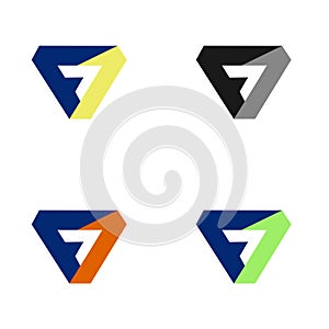 F triangle modern logo simple