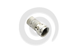 F Type Connector threaded Isolated on white background
