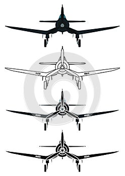 F4U Corsair airplane, Front view. photo