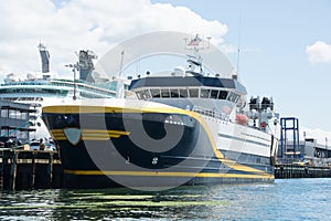 F/V Defender at mooring on Seattle`s Elliott Bay