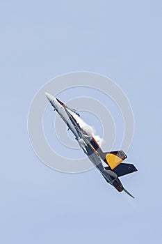 F-18 with vapor cloud photo