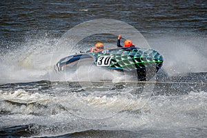 F1, F2, F3 water ski at Hanseatic Festival of Watersports, Kings Lynn Quay, River Great Ouse, Norfolk, UK 27 May 2023