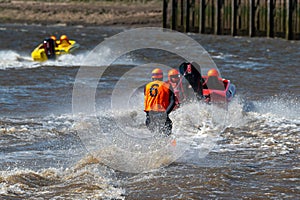 F1, F2, F3 water ski at Hanseatic Festival of Watersports, Kings Lynn Quay, River Great Ouse, Norfolk, UK 27 May 2023