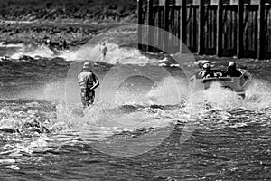 F1, F2, F3 water ski at Hanseatic Festival of Watersports, Kings Lynn Quay, River Great Ouse, Norfolk, UK 27 May 2023