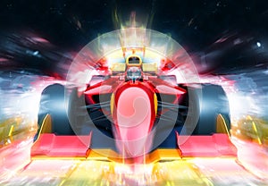 F1 bolide with light effect