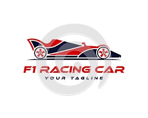 F1 Car Logo Icon Design.