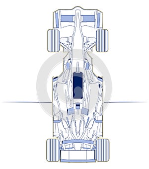 F1 car scheme top view