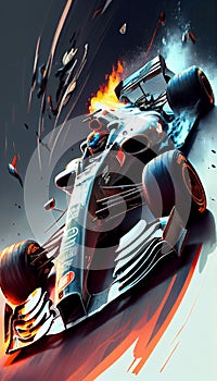 F1 racing abstract color illustration