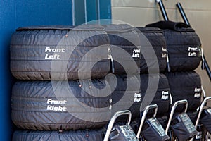 F1 Tyres in Blankets in the Pits