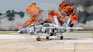 F18 Super Hornet Performing at Oceana Naval Base