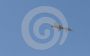 F18 war plane in a blue sky
