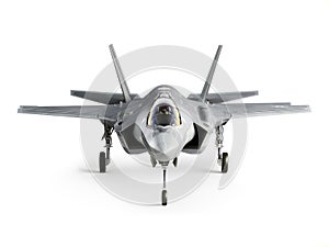 F35 strike aircraft front view