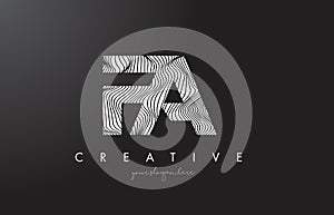 FA F A Letter Logo with Zebra Lines Texture Design Vector. photo