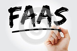 FAAS - Function As A Service acronym with marker, concept background