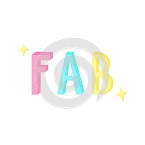 FAB fabulous writing vector icon photo