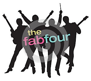 Fab Four Beatles Silhouette Vector Illustration