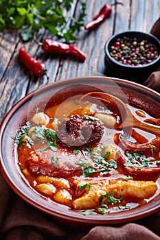 Fabada Asturiana Bean and sausages Stew