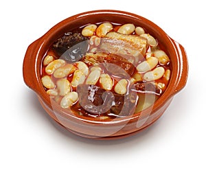 Fabada asturiana, spanish white bean stew photo