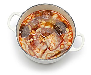 Fabada asturiana, spanish white bean stew photo