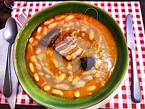 Fabada asturiana, typical meal in Asturias, Spain photo