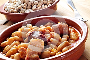 Fabada asturiana, typical spanish bean stew photo