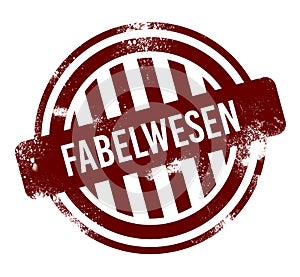fabelwesen - red round grunge button, stamp