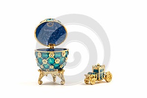 Faberge eggs. Decorative ceramic easter egg for jewellery.