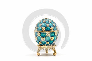 Faberge eggs. Decorative ceramic easter egg for jewellery.