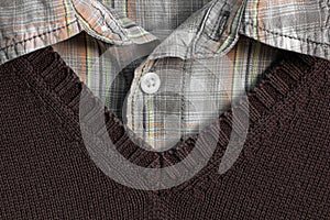 Fabric background. Part of men`s clothing