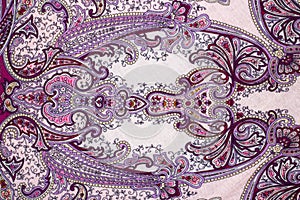 Fabric background with Russian folk patterns.