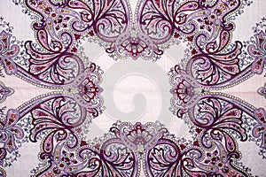 Fabric background with Russian folk patterns.