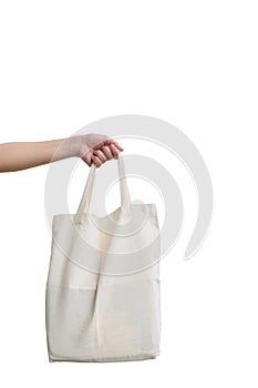 Fabric bag isolated on white background