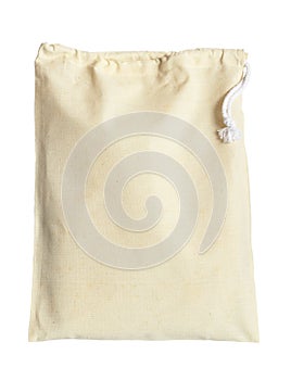 Fabric bag on white background